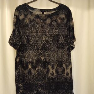 Soma Black and Cream Artistic Top with Beautiful Gold Details